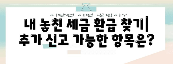 연말정산 추가신고 기간 & 방법| 놓치지 말아야 할 꿀팁 | 연말정산, 추가 신고, 세금 환급, 절세