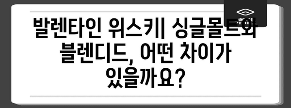 발렌타인 위스키 | 싱글몰트와 블렌디드의 차이점