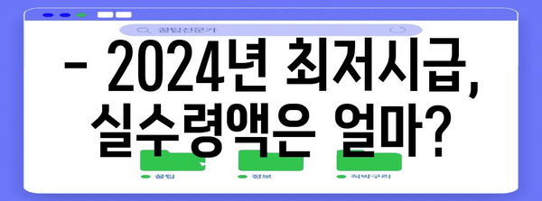 2024년 최저시급 월급 계산기 | 급여 실수령액 확인