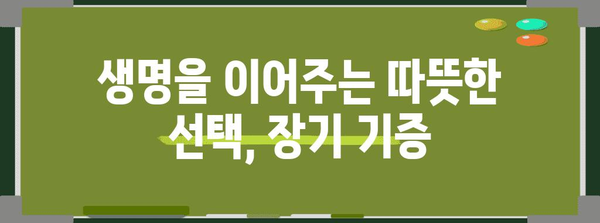 장기 기증 희망 이야기 | 나눔의 감동과 구체성