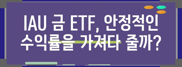 금 ETF IAU 수익률 실적과 현황