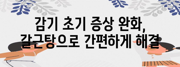 감기 초기 증상 완화 꿀팁 | 갈근탕의 5가지 꿀