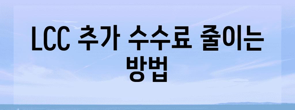 LCC 비행편 예약하기 | 저렴하게 여행하는 비결