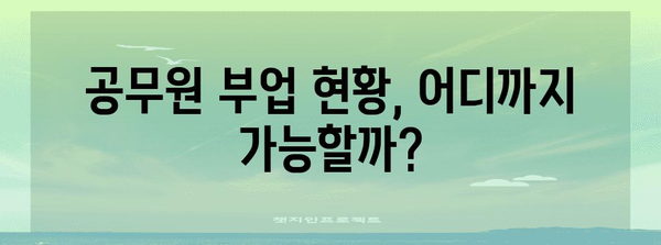 공무원 부업 투잡 현황 | 사회적 논쟁과 개방 여부