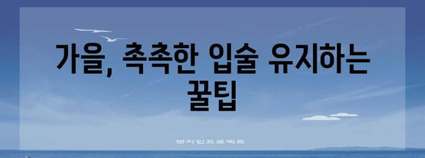 계절 변화에 맞춘 입술 관리법 | 번쩍이는 미소를 위한 가이드