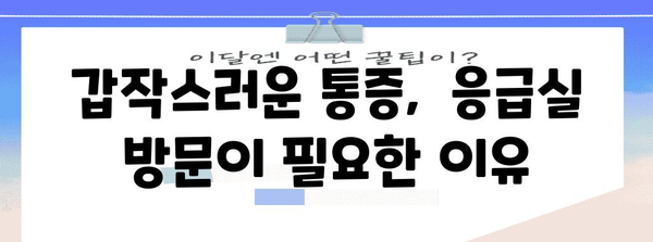 오른쪽 아랫배 통증, 응급실 갈 때 안 갈 때