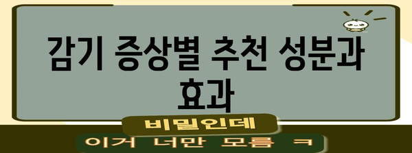 감기약 성분 가이드 | 졸림 없는 감기 치료법