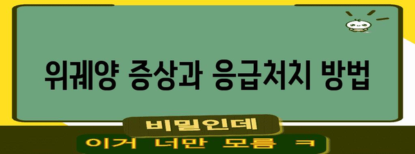 위궤양 응급처치 | 금지 사항, 필수 조치, 예방법