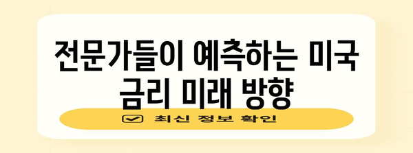 미국 금리 하락 전망 분석! 전문가들의 견해